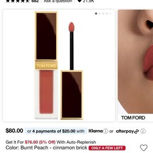 Tom Ford Liquid Lip Luxe Matte Lipstick, 131 Burnt Peach, BNIB